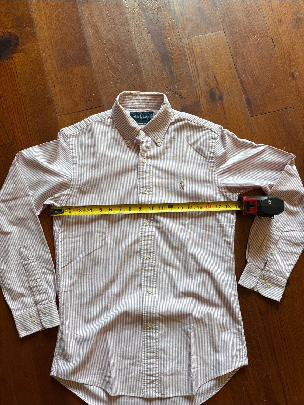 Ralph Lauren White Shirt with Pink Stripes Button-Down